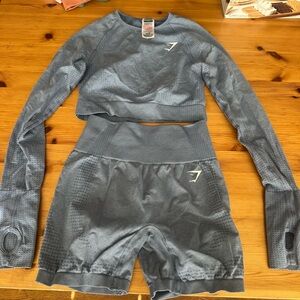 Gym shark Athletic Crop Top and Shorts Set